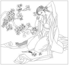 古典美女 线条图