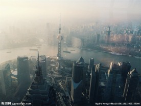 鸟瞰上海建筑摄影