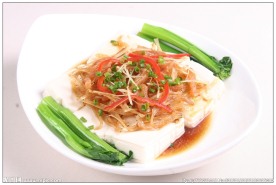 银鱼虾干蒸豆腐