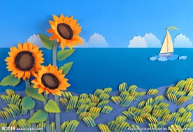 3D立体剪纸儿童房向日葵