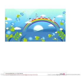 矢量彩虹桥壁画背景