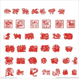 剪纸艺术 生肖图