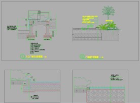 森林公园 花坛 道牙 嵌草铺装