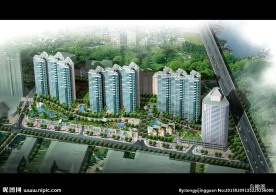 某居住区高层鸟瞰图