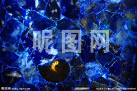 蓝色石材 透光宝石 背景墙