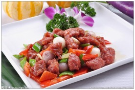 干葱杭椒爆炒牛肉粒