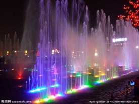 西安大雁塔广场音乐喷泉