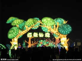 童话彩灯绿色仙境