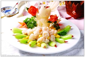 菜胆水晶虾