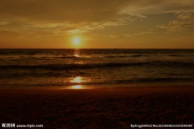 海滩夕阳