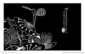 莲花 莲花线条  莲花元素