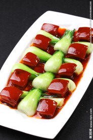 菜胆红烧肉