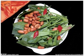 老醋花生米拌菠菜