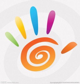 缤纷手印主题矢量素材