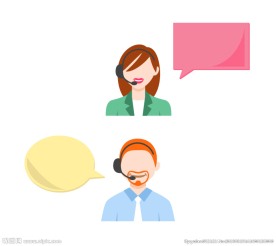 卡通男女客服设计矢量素材