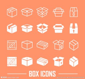 白色盒子图标矢量素材