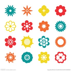 卡通花朵图标矢量素材