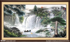国画迎客松