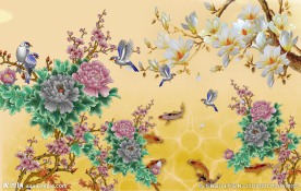 牡丹花鸟