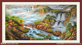 山水油画风景
