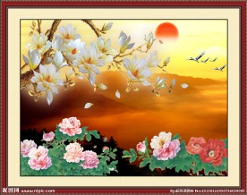 花鸟风景图