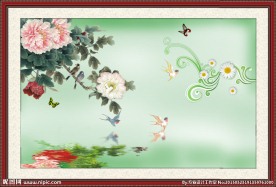 花鸟牡丹图