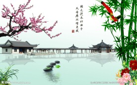 壁画 花鸟图