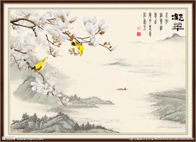 国画花鸟风景