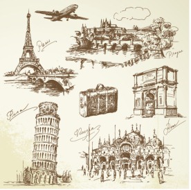 城市素描城市建筑