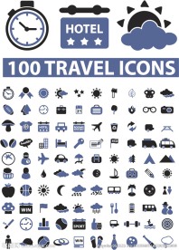 精致蓝色图标矢量素材