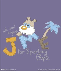 卡通戴帽子的小狗