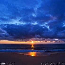 海滩夕阳