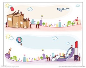 手绘背景插画设计