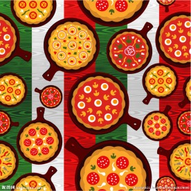 卡通美味批萨矢量素材