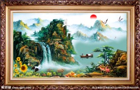 油画旭日东升