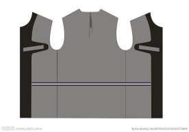服装设计 男装大衣内里工艺模板