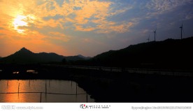 晚霞下的海边风光