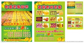 芒果宣传单和对折名片