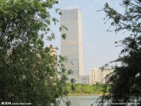 城市湖景