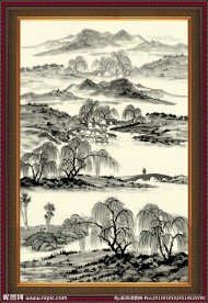 国画山水 水墨画