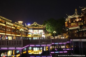 上海城隍庙豫园夜景图