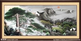 迎客松国画