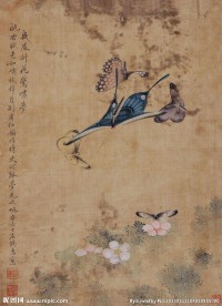 左锡蕙 花蝶图
