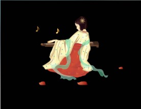 美女弹古筝flash人物动画