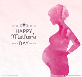 母亲节水彩贺卡矢量素材