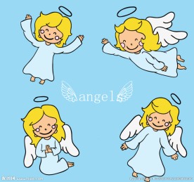 卡通金发天使矢量素材