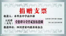 捐赠支票