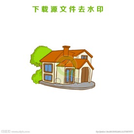 手绘豪宅矢量造型图