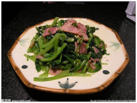 培根炒菠菜
