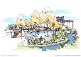 手绘水上乐园 效果图